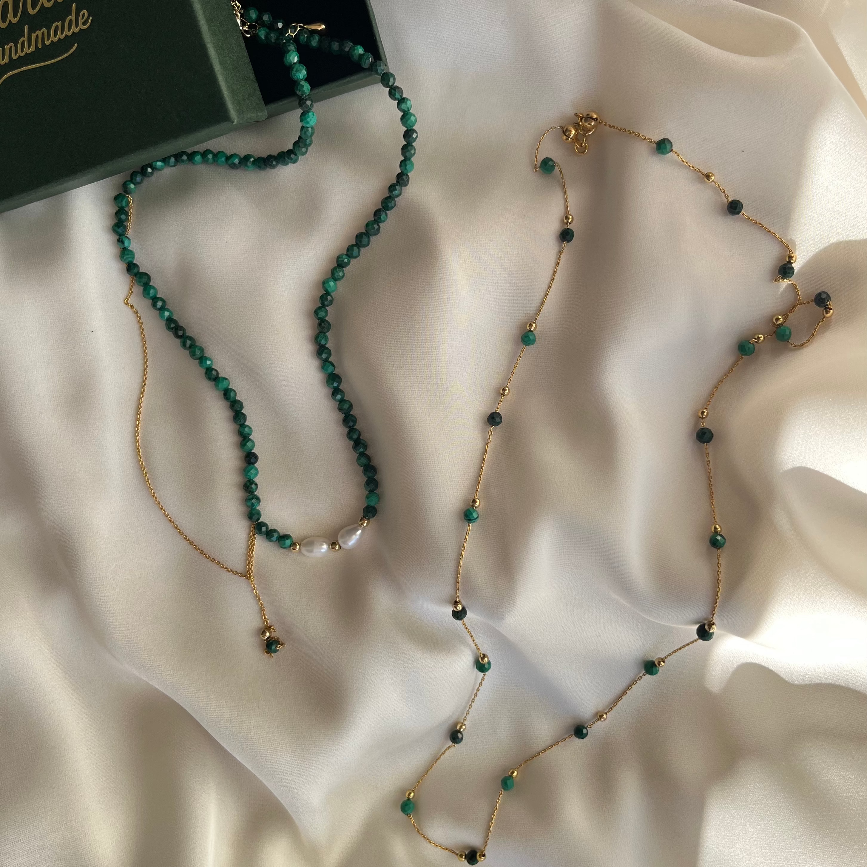 Colier Chloe - Malachit natural