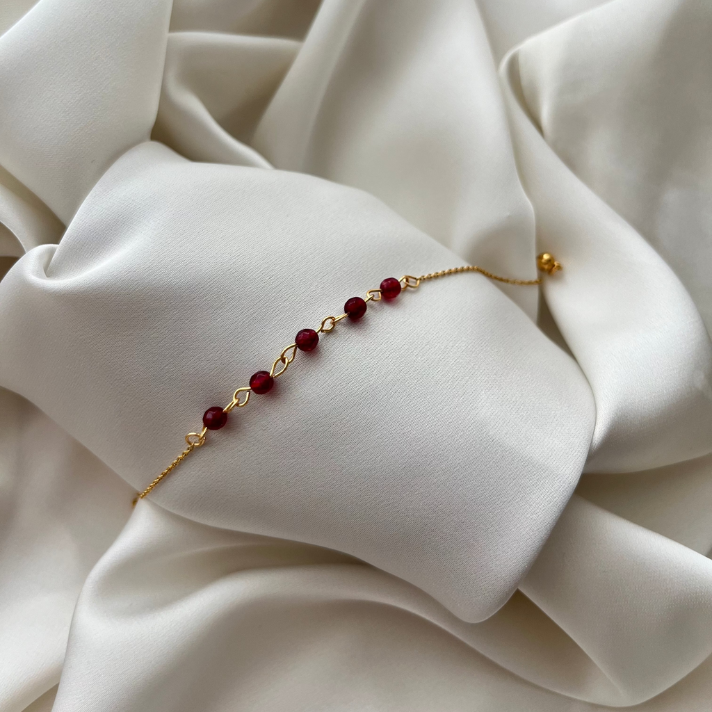 Bratara Rona - Jad rosu si argint 925