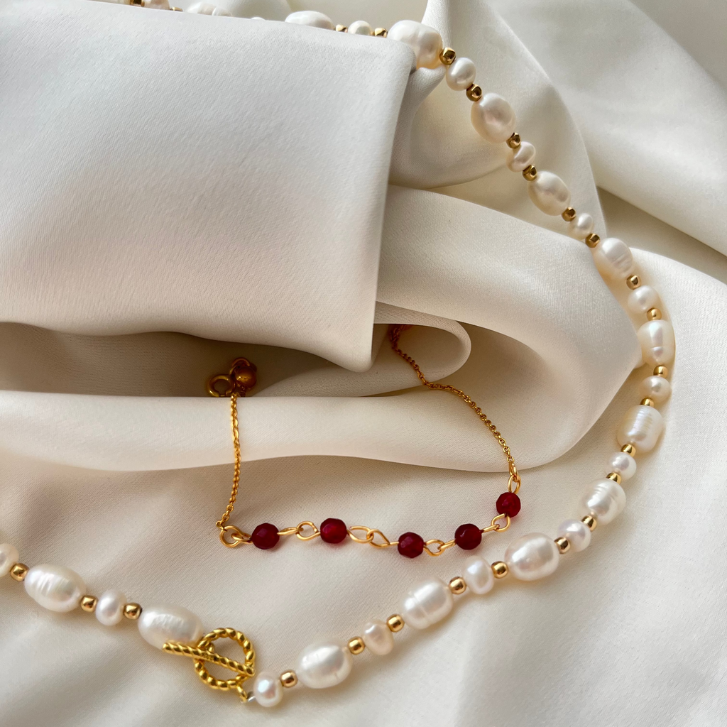 Bratara Rona - Jad rosu si argint 925