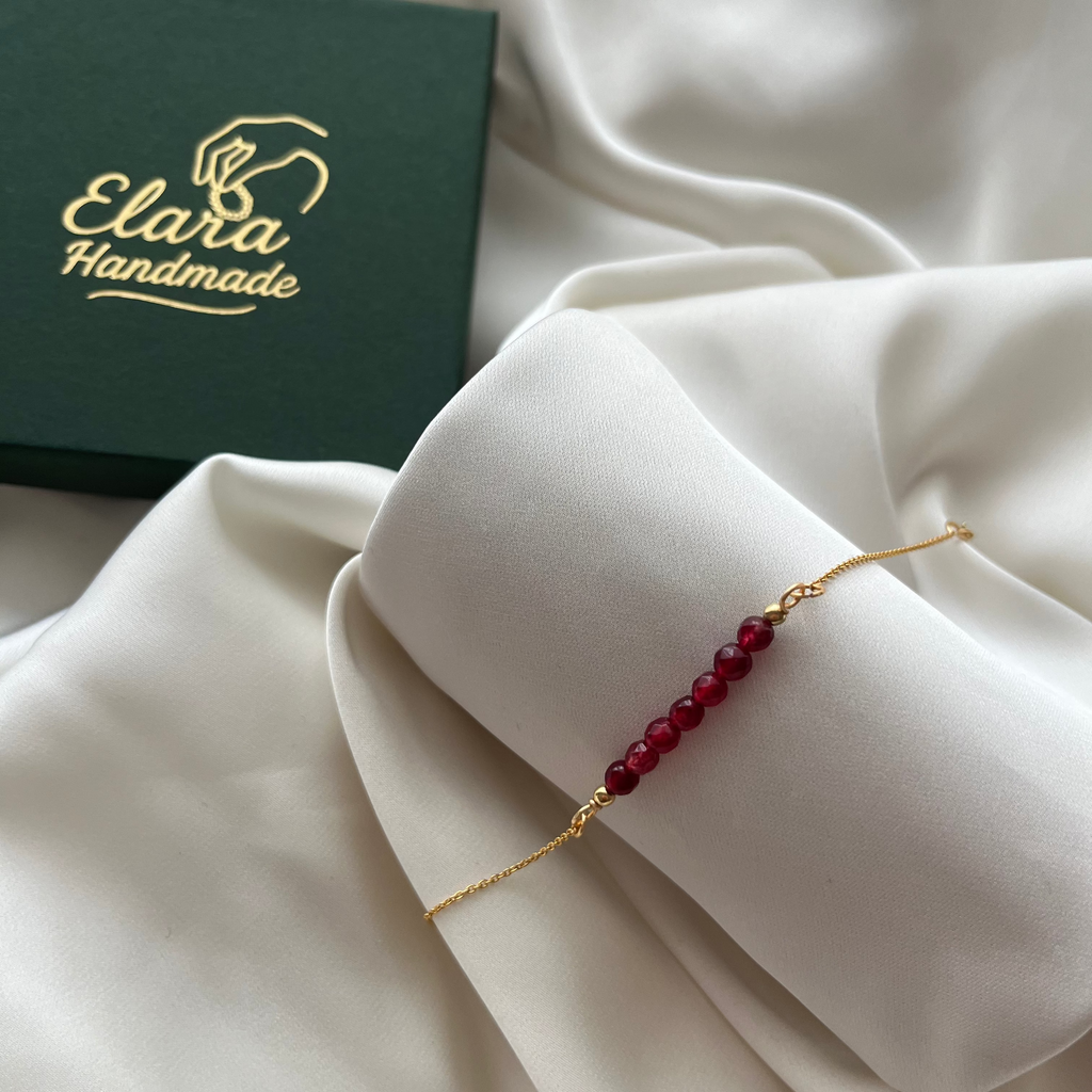 Bratara Maya - Jad rosu si argint 925