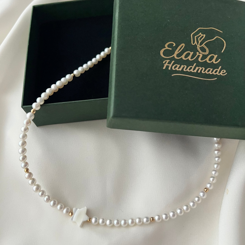 Colier Star - perle de cultură și argint