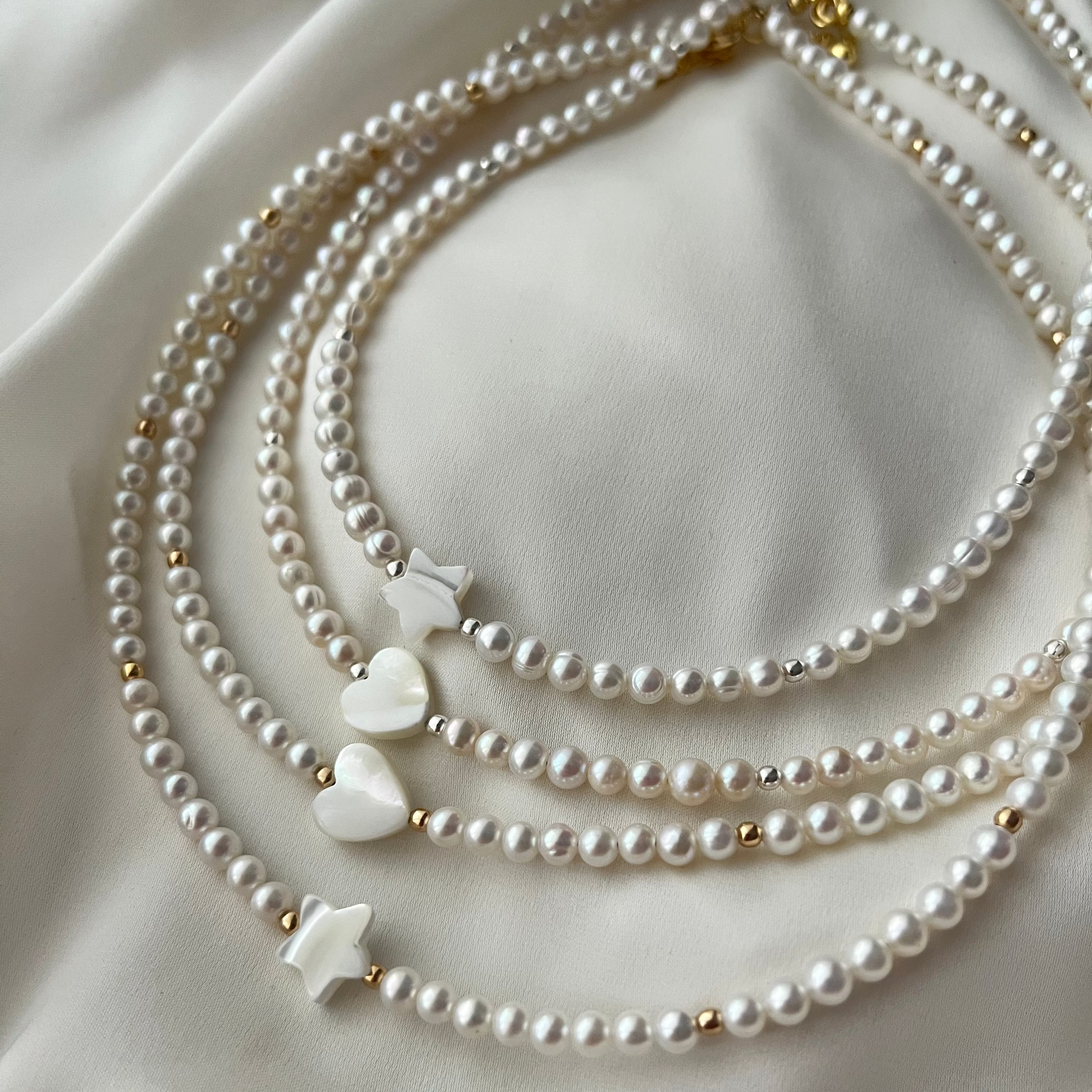 Colier Star - perle de cultură și argint