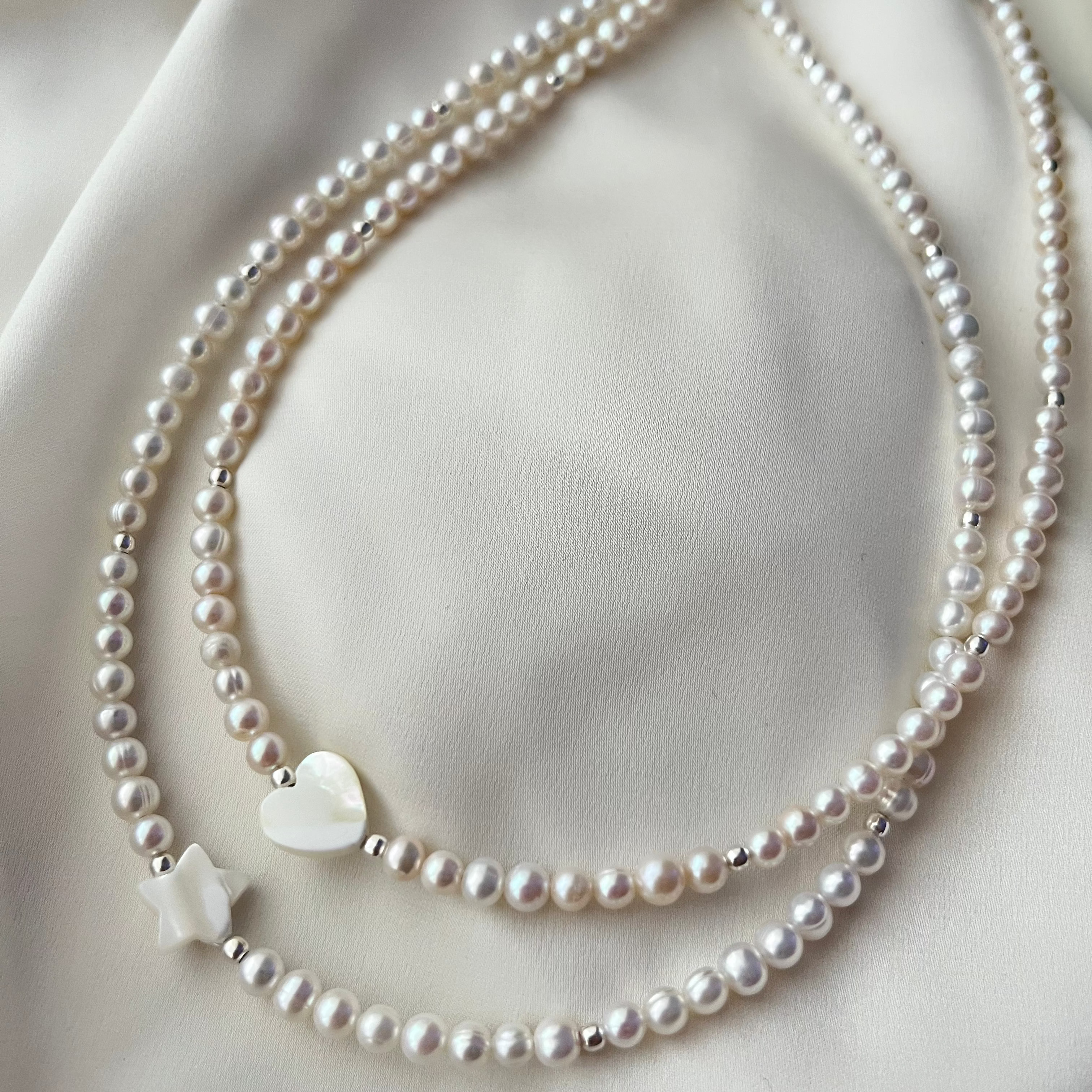 Colier Star - perle de cultură și argint