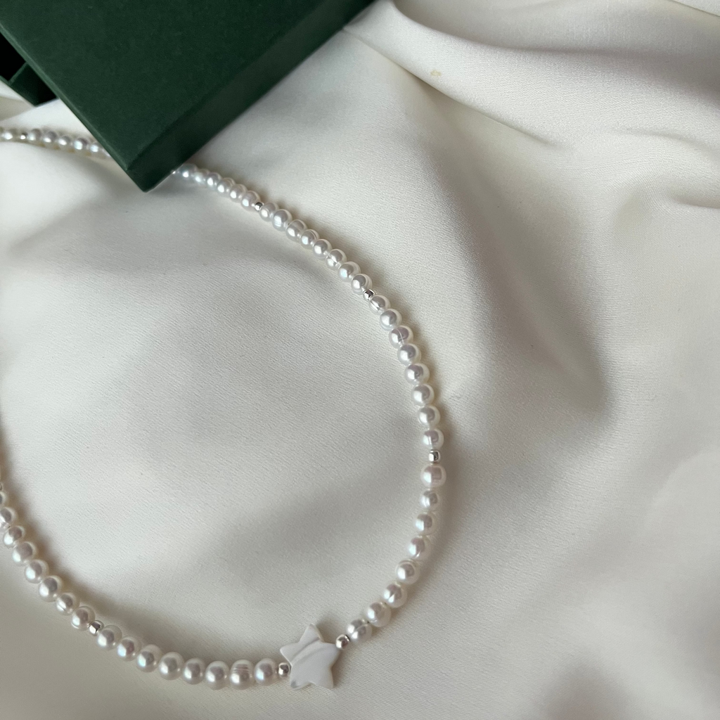 Colier Star - perle de cultură și argint