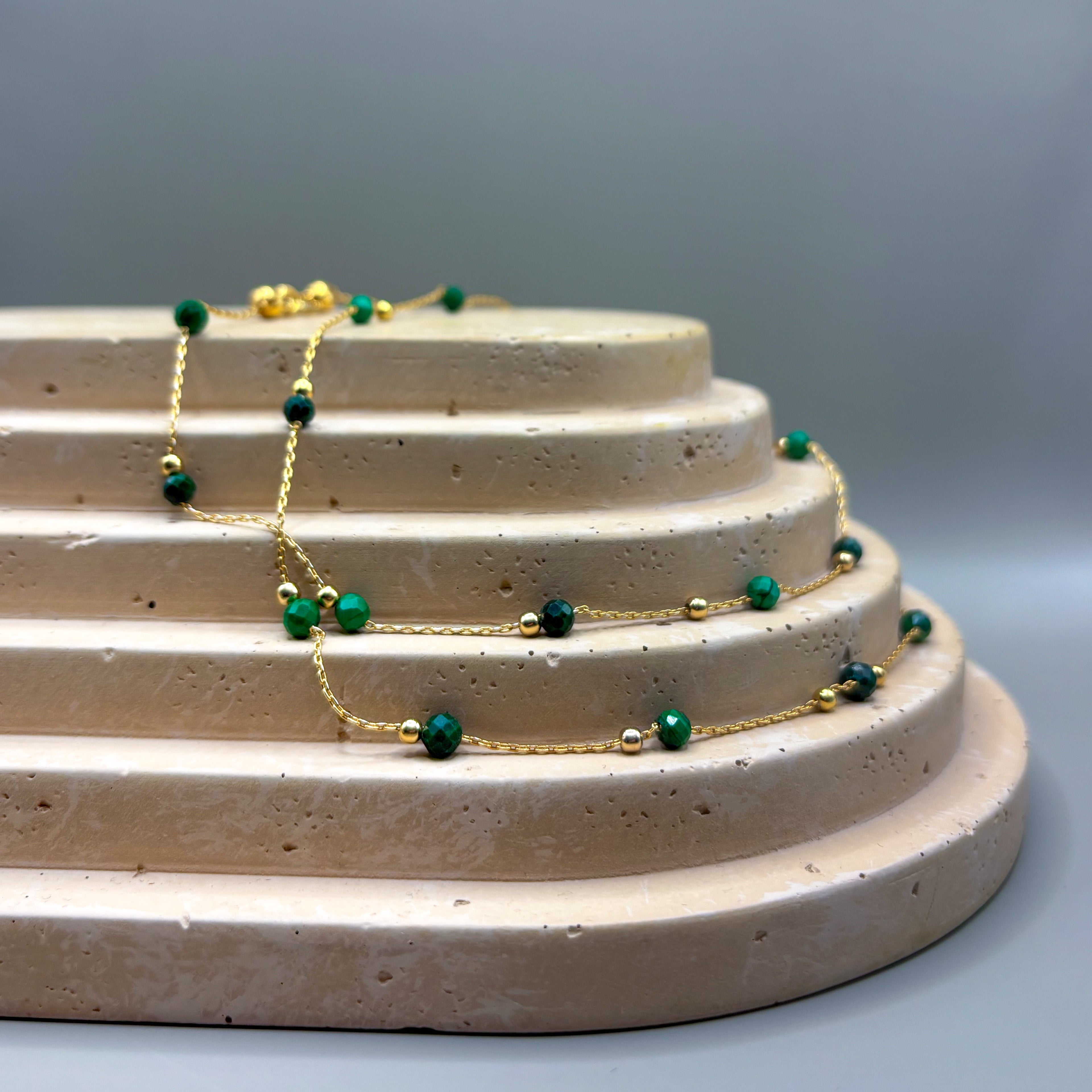 Colier Chloe - Malachit natural