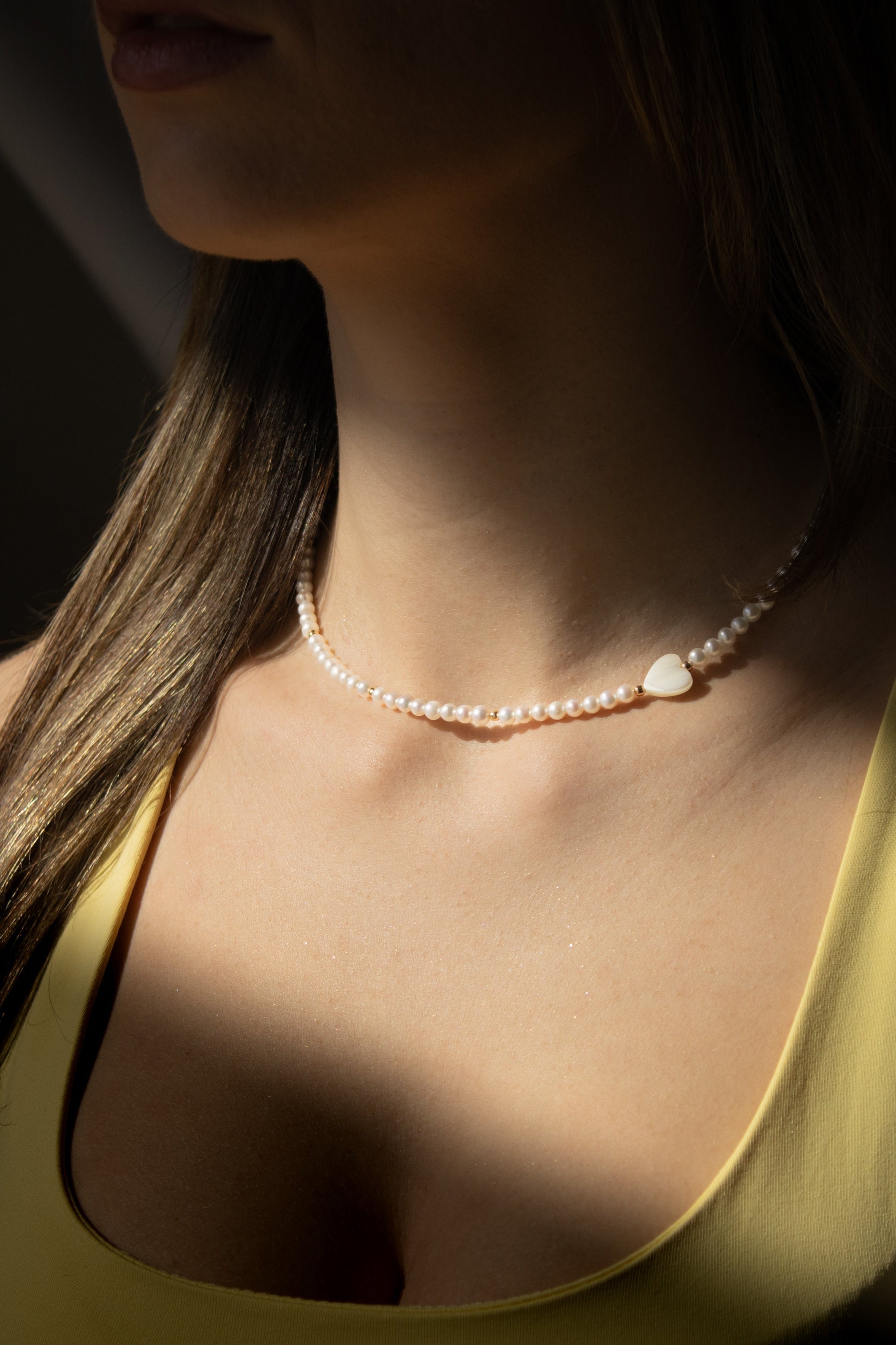 Colier Heart - perle de cultură și argint